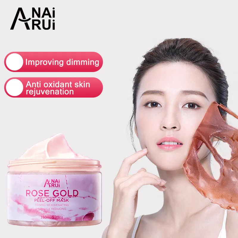 OEM Private Label Moisturizing Whitening Face Blackhead Removal Rose Gold Peel Off Facial Mask