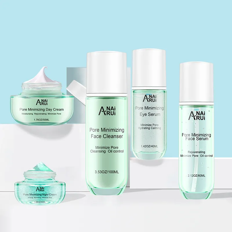 Private Label pore minimizing skin care set/face cleaners/face mask/serum/toner