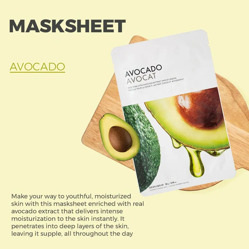 Avocado face mask sheet