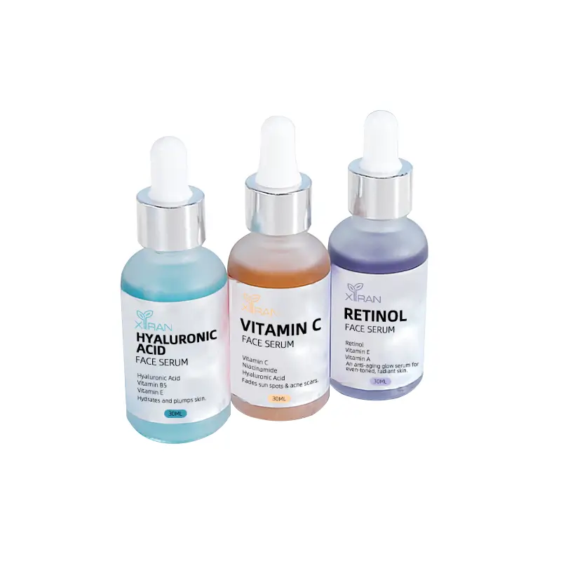 private label face serum set with hyaluronic acid & vitamin c & retinol organic deep hydrating