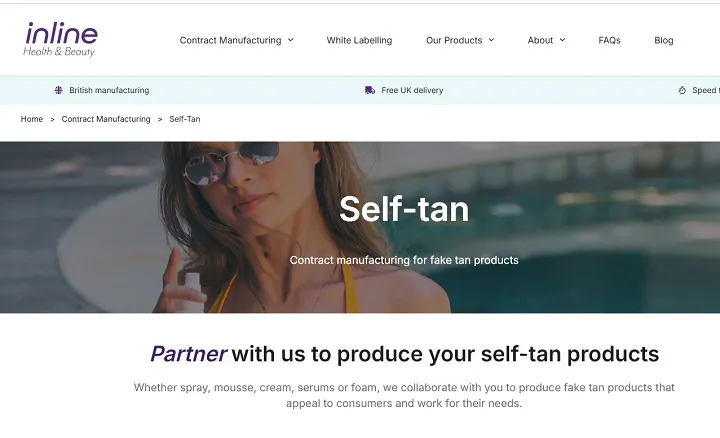 Inline Health & Beauty Self-Tan Page