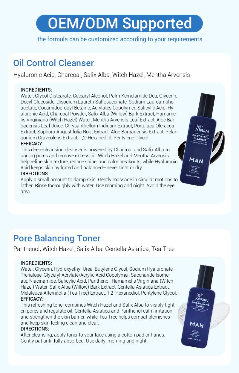 private label men blemish defense skincare set
