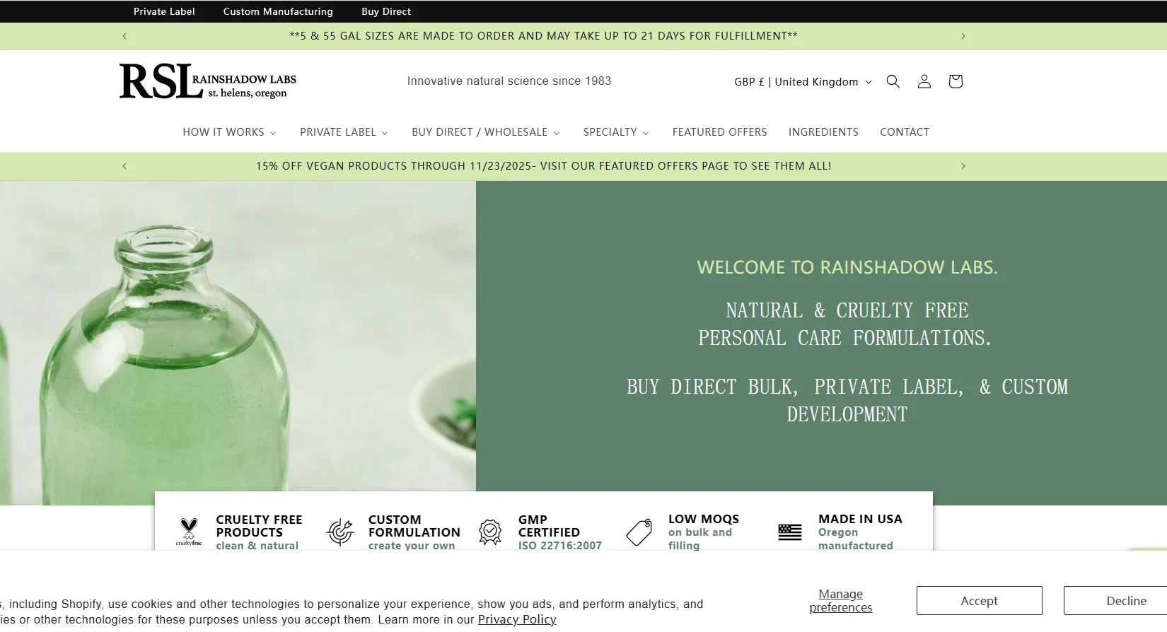 Skincare cream jar surrounded by lavender flowers.